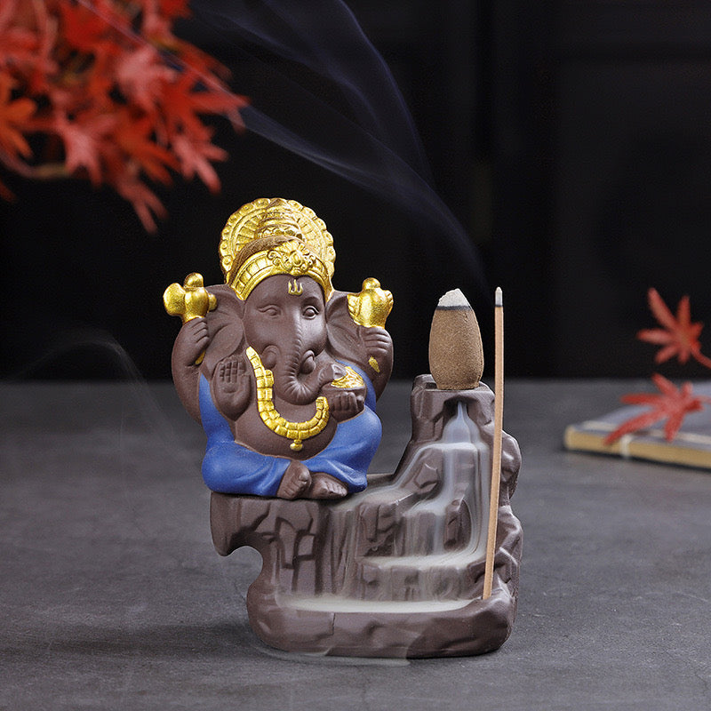 Ganash Back flow incense burner; ;home decor; aroma incense;Fengshui;house warming gift