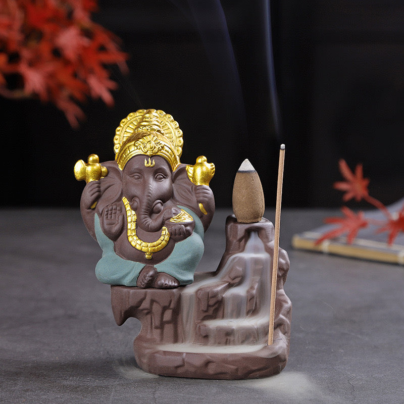 Ganash Back flow incense burner; ;home decor; aroma incense;Fengshui;house warming gift