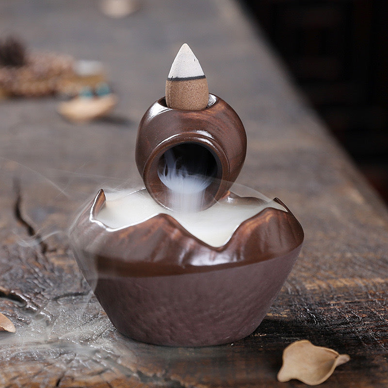 Pot Back flow incense burner; ;home decor; aroma incense;Fengshui;house warming gift