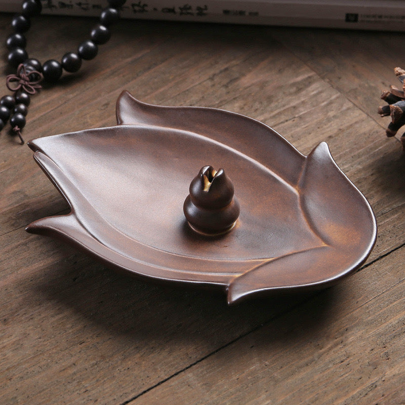 Brown Lotus flower incense burner; aroma incense;Fengshui